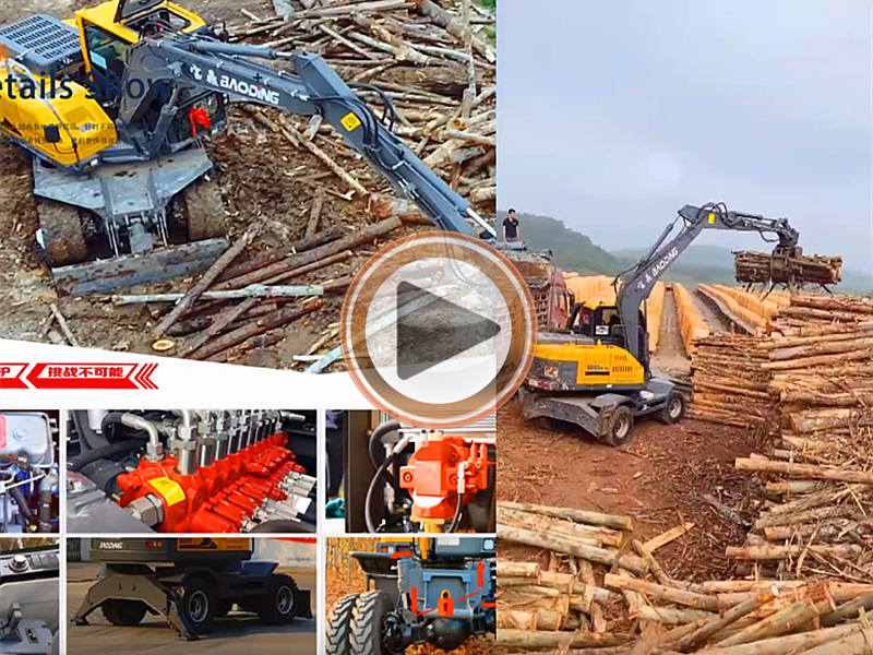 尊龙凯时抓木机客户拍摄BD95抓木机卸车操作视频